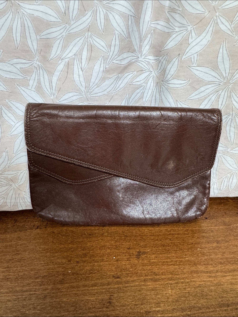 mundi Brown Leather Zip Pouch
